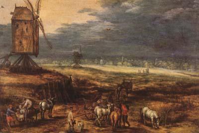 BRUEGHEL, Jan the Elder Landscape with Windmills (mk08) Germany oil painting art